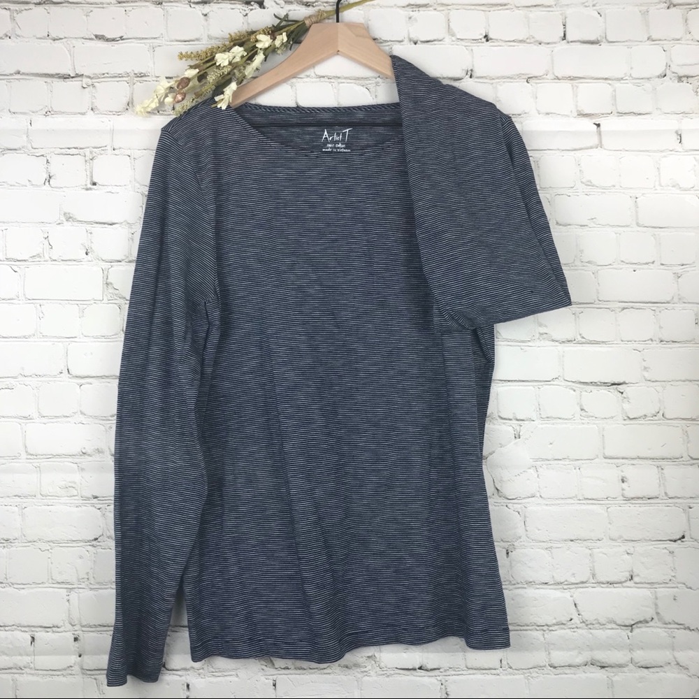 J.Crew Factory The Artist Tee Navy Striped